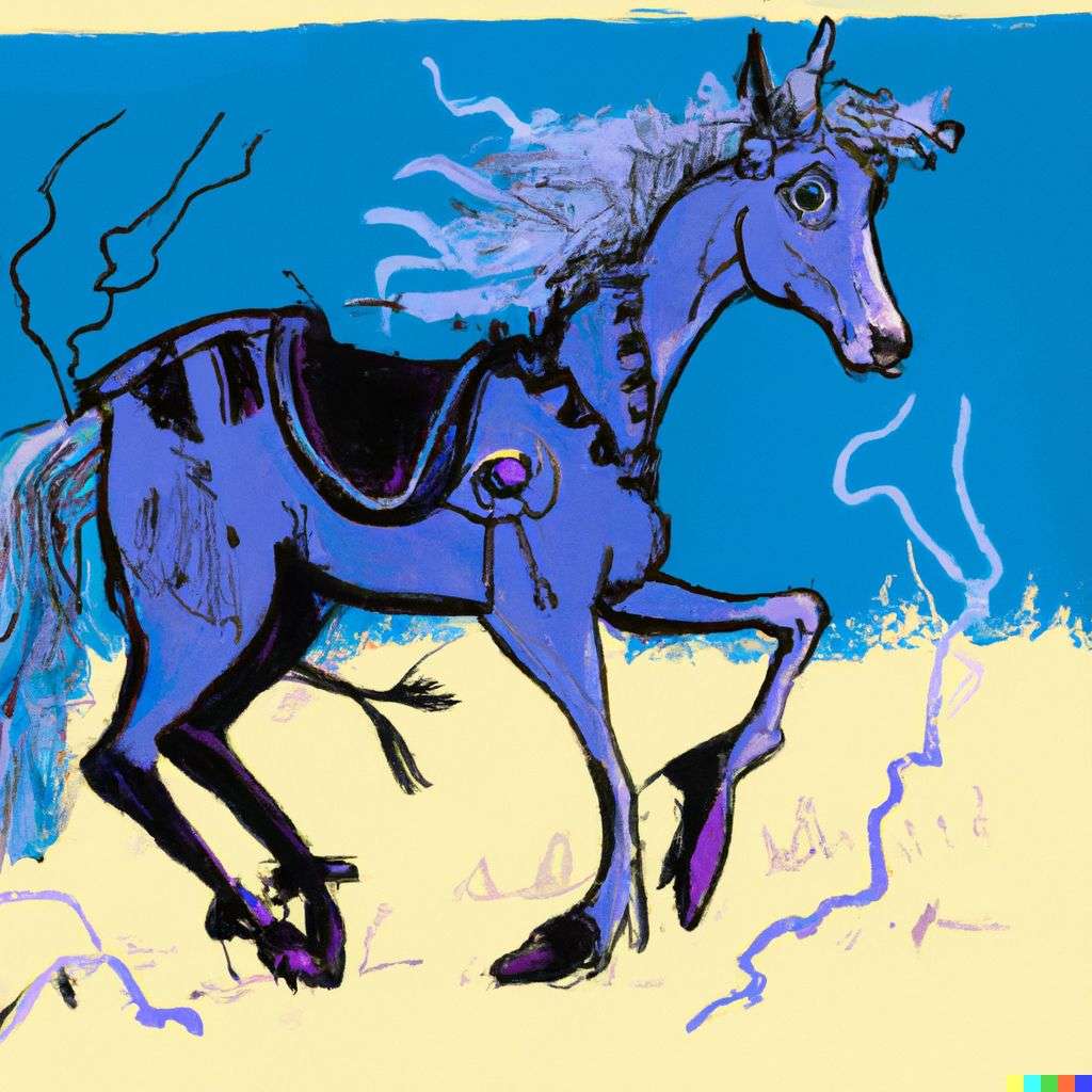 a horse, by Tim Burton